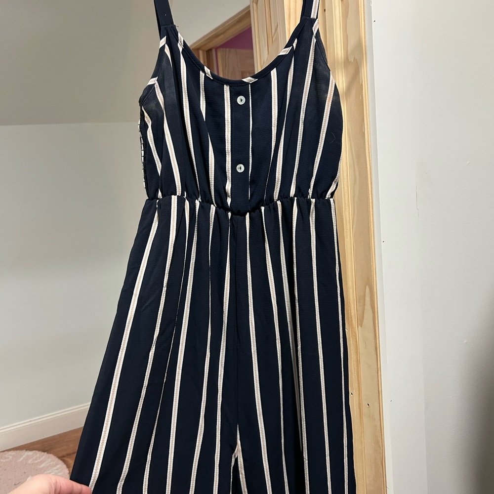 Pinkblush Navy and White Striped jumpsuit